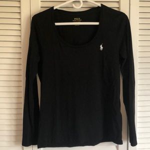 Black Crew Neck Polo tee